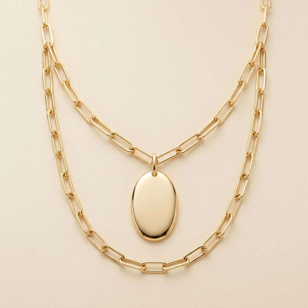Golden Medallion Link Pendant